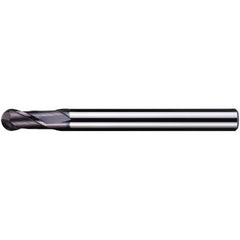 Ball End Mill: 1/32" Dia, 0.80 mm LOC, 2 Flute, Solid Carbide