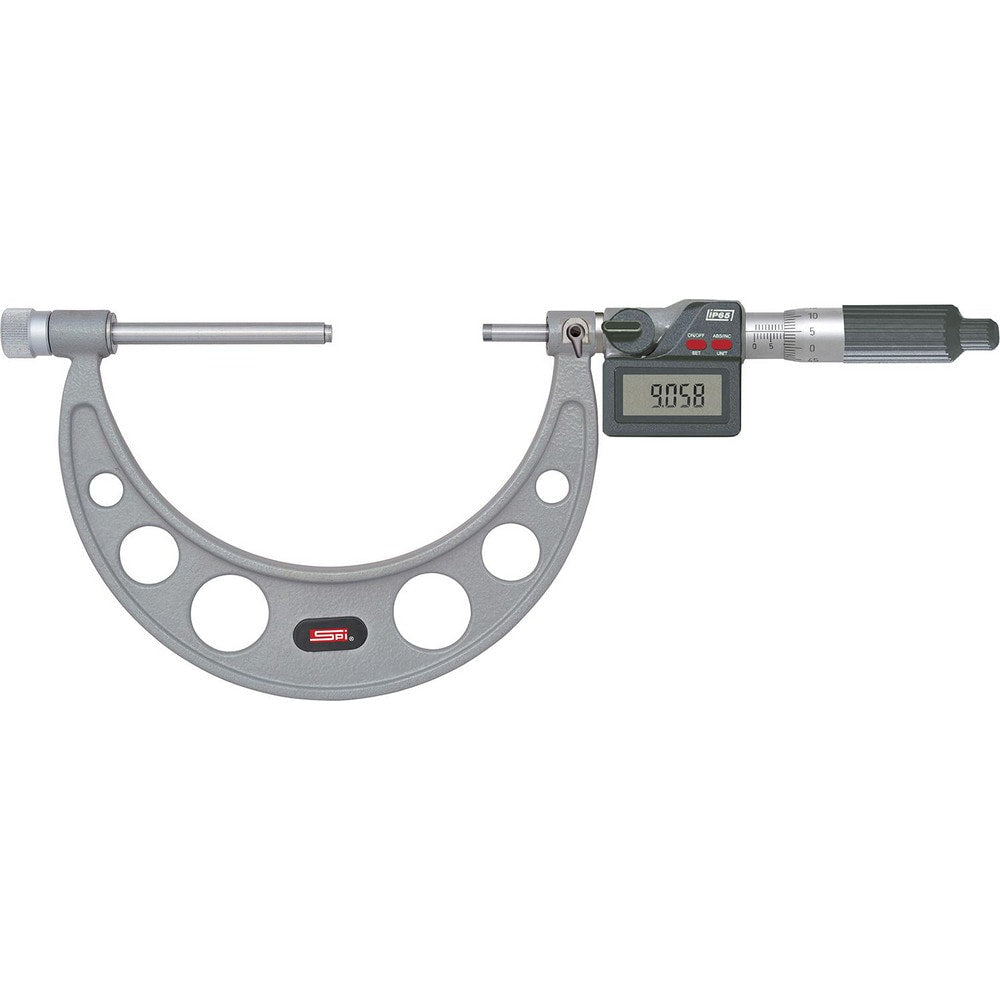 Electronic Interchangeable Anvil Micrometer: 6 to 12" Range, 6 Anvils