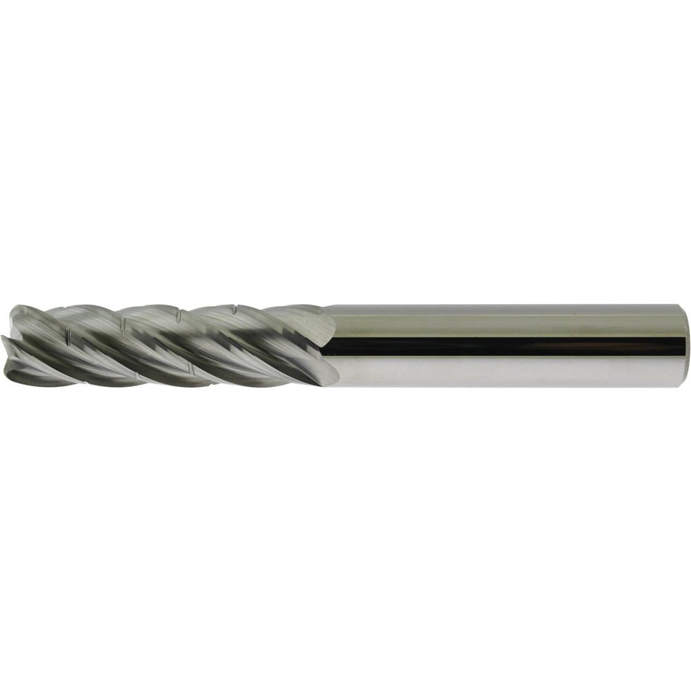 Corner Radius End Mill: 1" Dia, 3" LOC, 0.0600" Radius, 5 Flute, Solid Carbide