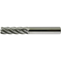 Corner Radius End Mill: 1" Dia, 3" LOC, 0.0300" Radius, 5 Flute, Solid Carbide