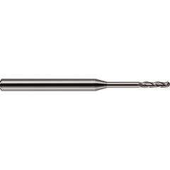 Ball End Mill: 0.0120" Dia, 0.0600" LOC, 3 Flute, Solid Carbide