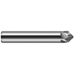 Chamfer Mill: 1/4" Dia, 1/4" Shank Dia, 5 Flute, Solid Carbide, Single End