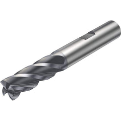 1/4 Dia. x 4 Overall Length 2-Flute Square End Solid Carbide SE End Mill-Round Shank-Center Cut-TiN