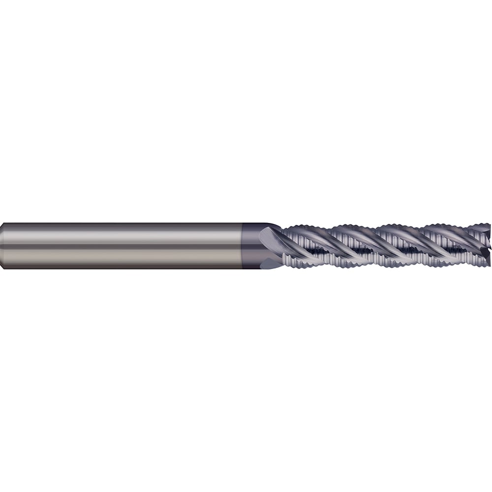 Roughing End Mill: 1/2" Dia, 4 Flute, Single End, Solid Carbide, Chipbreaker