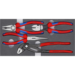 Plier Sets; Plier Type Included: High Leverage Diagonal Cutters, Combination Pliers, Long Nose Pliers with Cutter, Cobra Water Pump Pliers; Container Type: None; Handle Material: Comfort Grip, Non-Slip Plastic; Includes: 87 01 250, 03 02 180, 26 12 200,