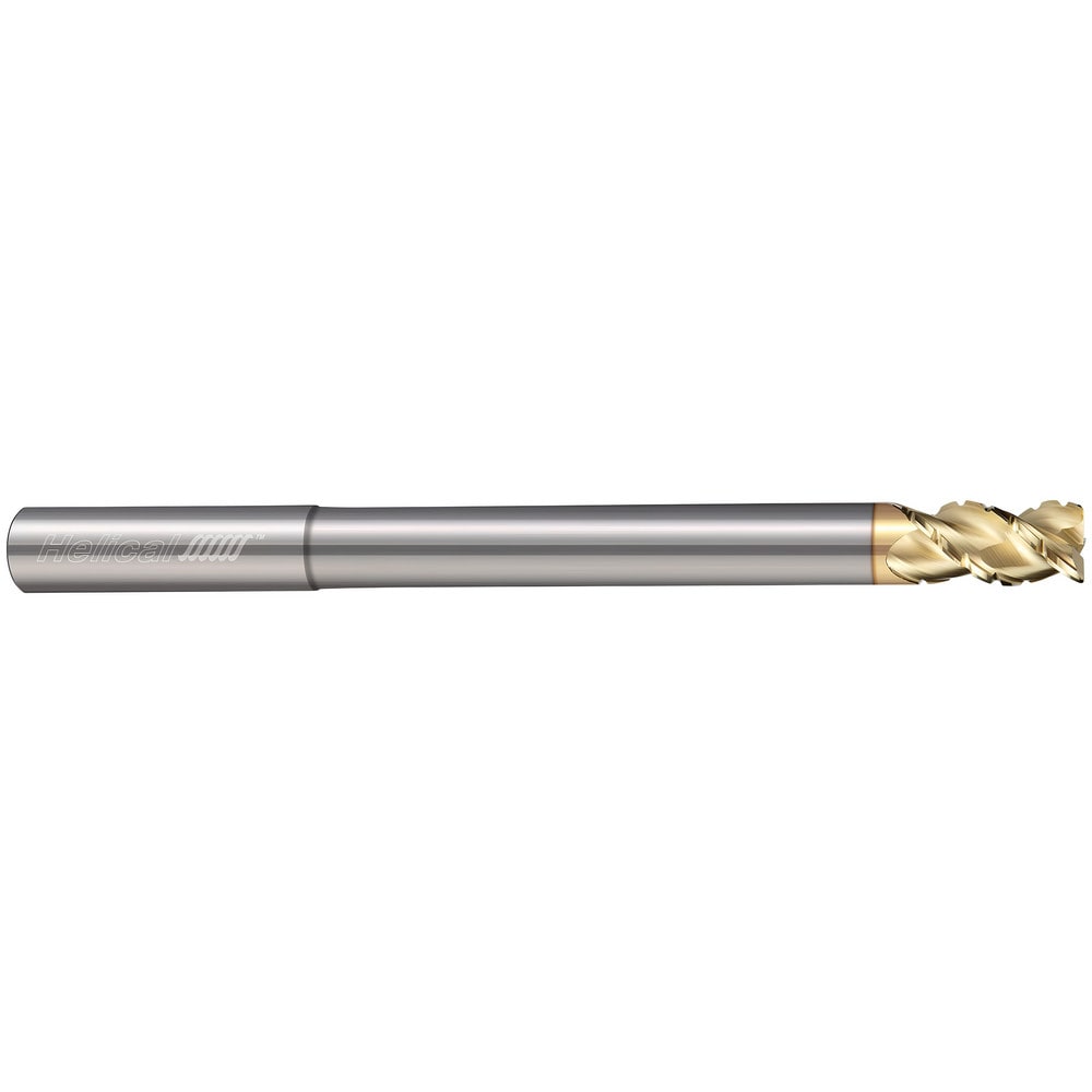 Corner Radius End Mill: 3/8" Dia, 1/2" LOC, 0.0100" Radius, 4 Flute, Solid Carbide