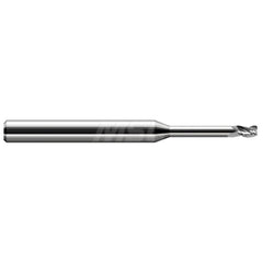 Corner Radius End Mill: 5/64" Dia, 0.117" LOC, 0.0050" Radius, 3 Flute, Solid Carbide