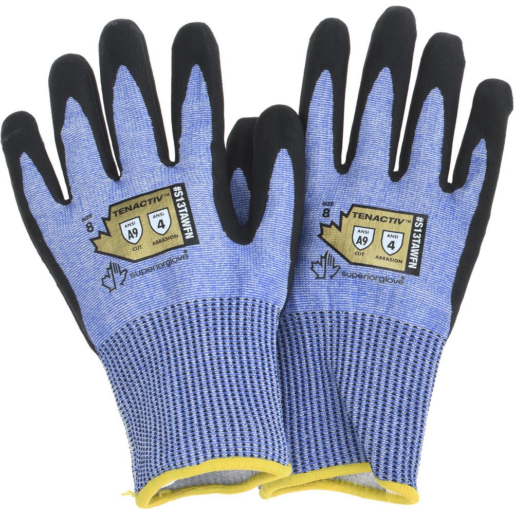 Cut, Puncture & Abrasion-Resistant Gloves: Superior Glove Works S13TAWFN, Size Medium, ANSI Cut A9, ANSI Puncture 3, Foam Nitrile, TenActiv