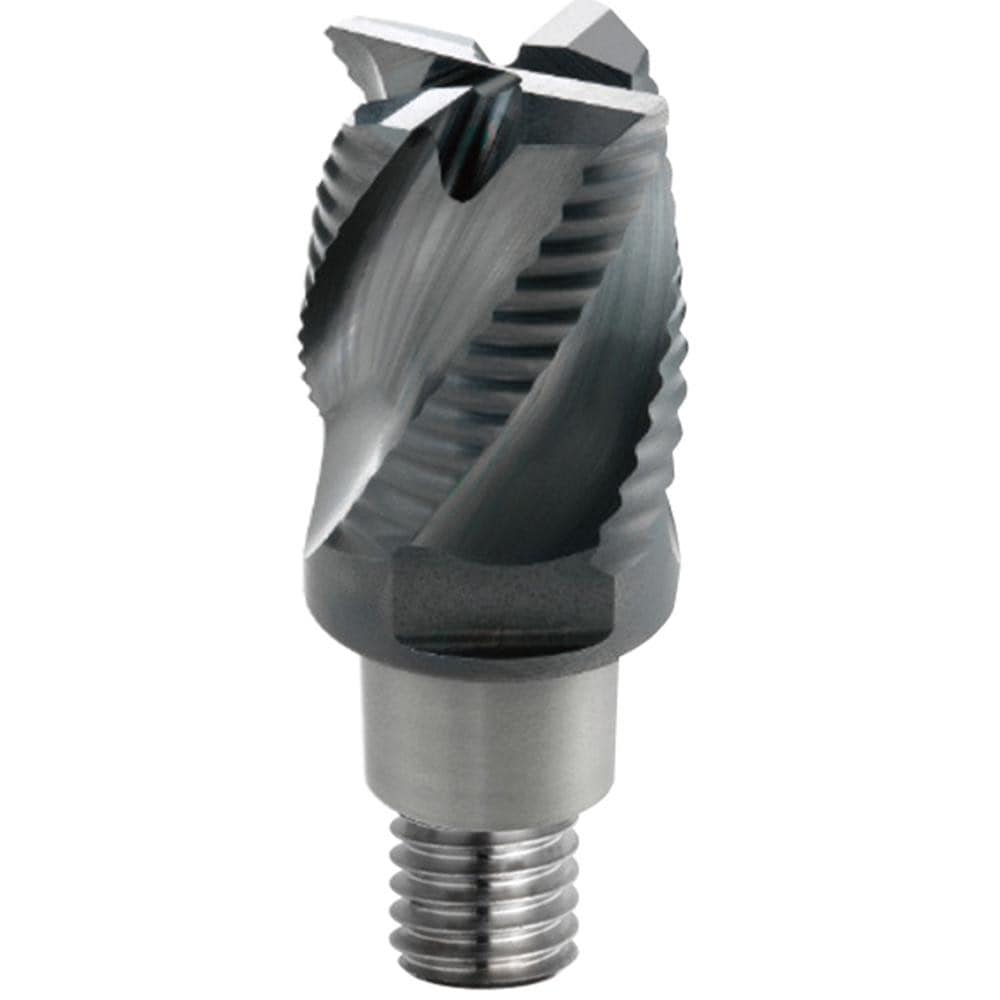 Roughing End Mill Heads; Mill Diameter (mm): 12.00; Pitch: Variable; Connection Type: Tapered, Threaded; Length of Cut (mm): 12.5000; End Type: Square; Material: Solid Carbide; Overall Length (mm): 19.0000