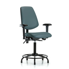 Ergonomic Multifunction Task Chair: Vinyl, 31" Seat Height, Colonial Blue