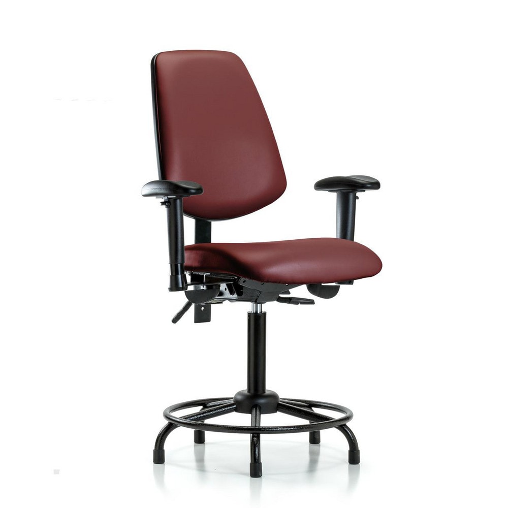 Ergonomic Multifunction Task Chair: Vinyl, 31" Seat Height, Borscht