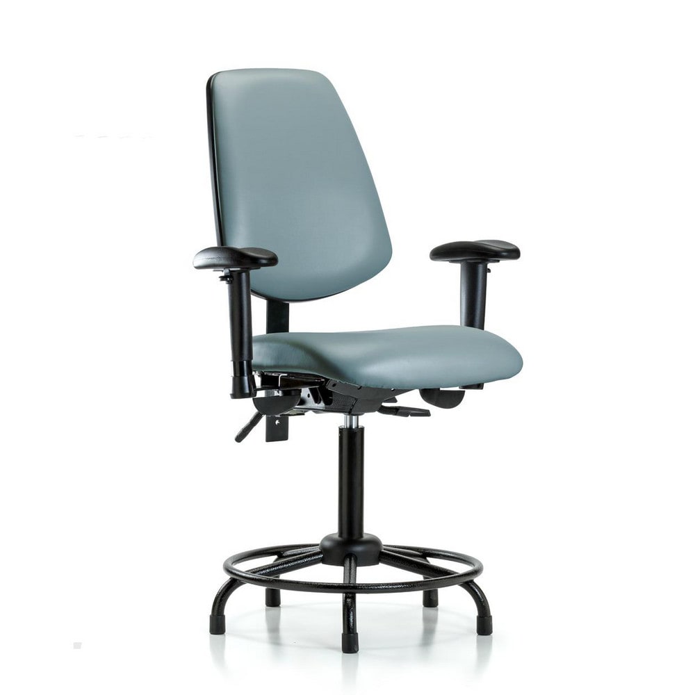 Ergonomic Multifunction Task Chair: Vinyl, 31" Seat Height, Storm