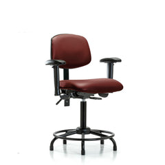 Ergonomic Multifunction Task Chair: Vinyl, 31" Seat Height, Borscht