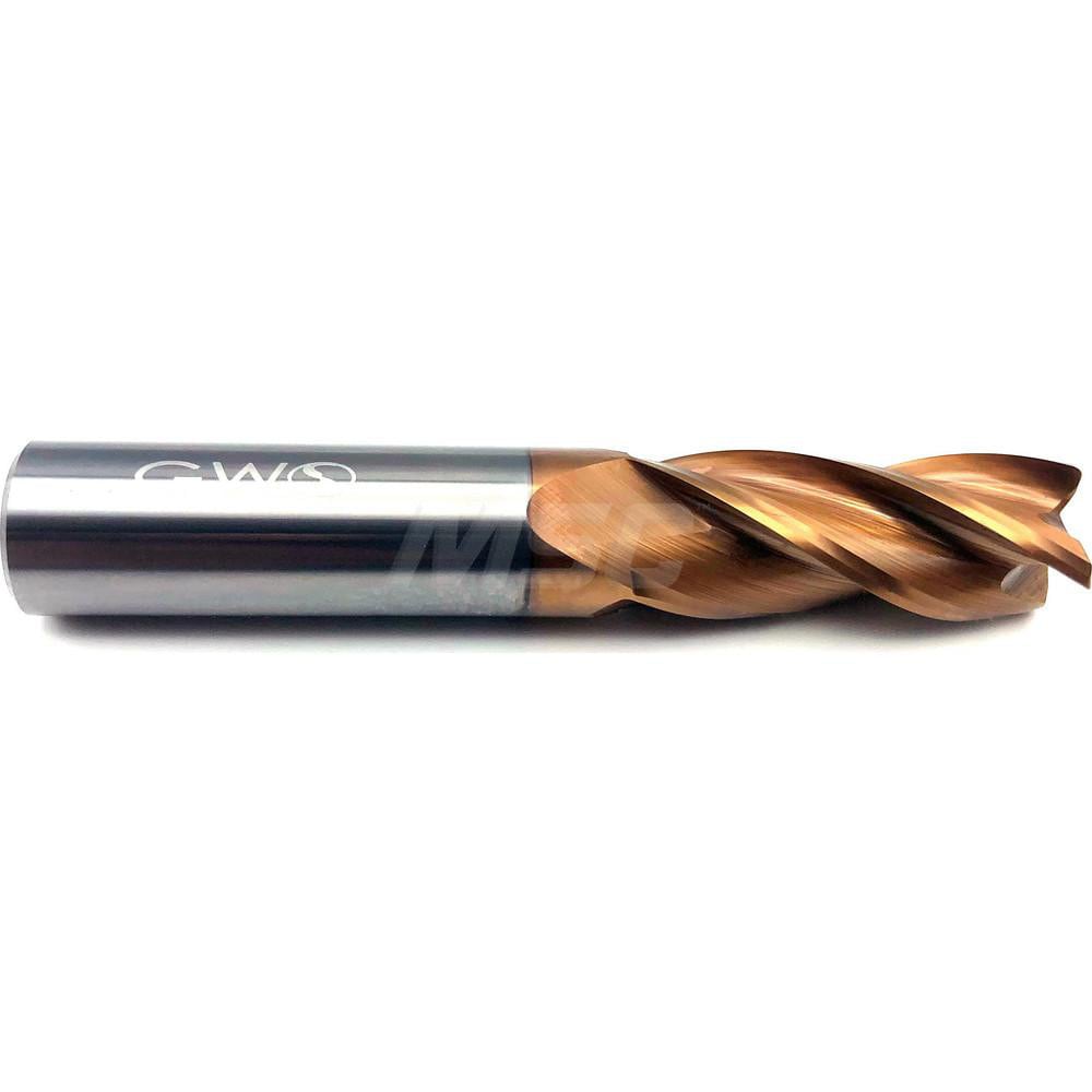 Corner Radius End Mill: 1/2" Dia, 1-1/4" LOC, 0.0300" Radius, 4 Flute, Solid Carbide