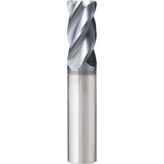 Corner Radius End Mill: 1/4" Dia, 3/4" LOC, 0.0150" Radius, 4 Flute, Solid Carbide