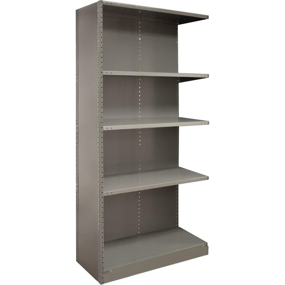 Steel Shelving; Shelf Type: Closed Angle Adder Unit; Starter or Add-On: Add-On; Adjustment Type: Clip; Boltless: Yes; Shelf Capacity: 500; Mount Type: Floor