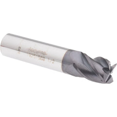 Square End Mill: 1/2" Dia, 5/8" LOC, 4 Flute, Solid Carbide