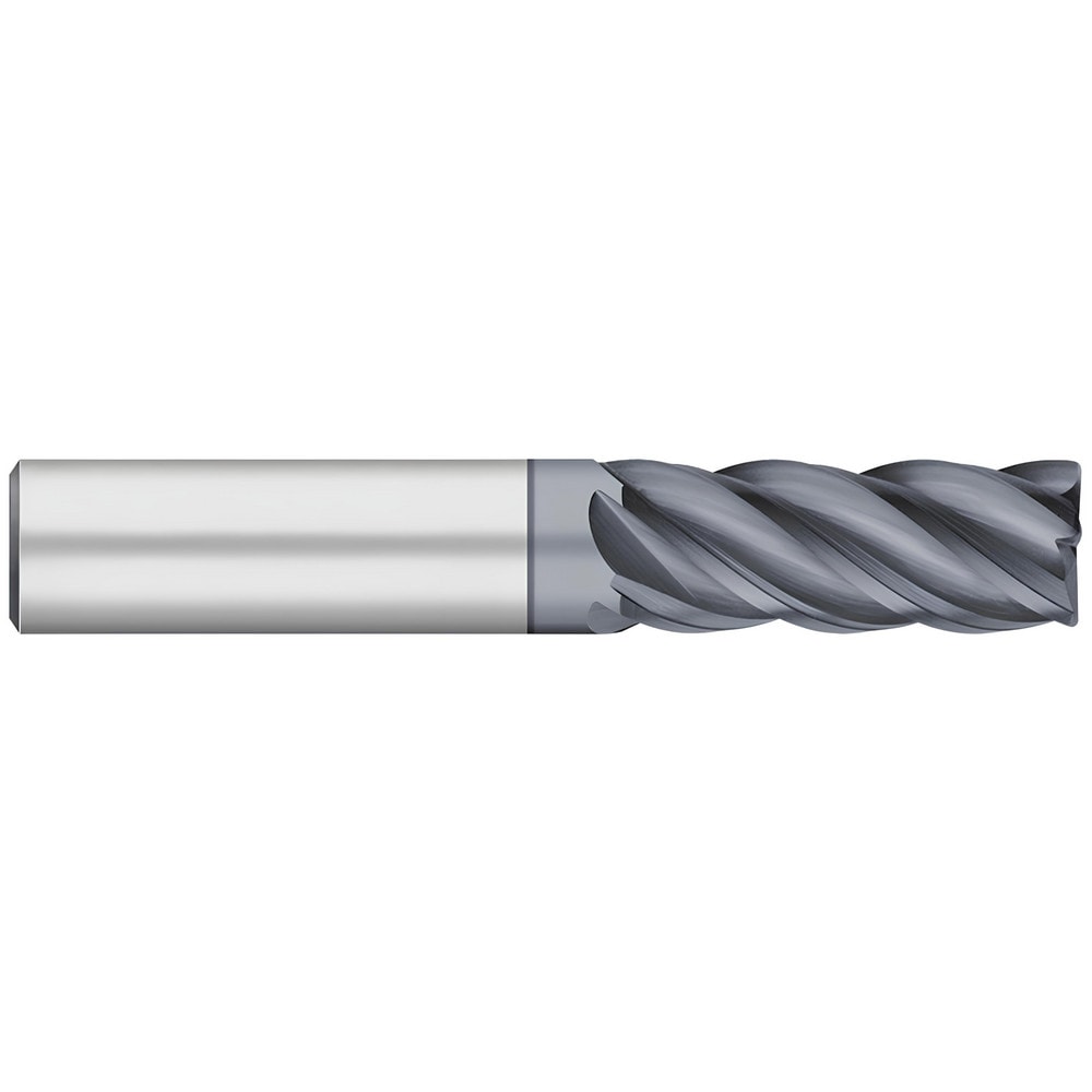 Corner Radius End Mill: 1/2" Dia, 1-1/4" LOC, 0.0900" Radius, 5 Flute, Solid Carbide