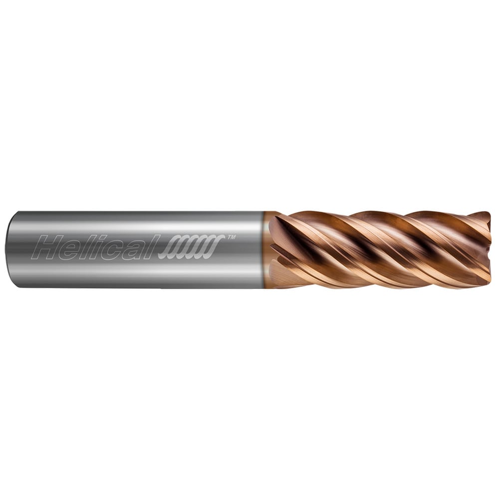 Corner Radius End Mill: 3/4" Dia, 3-1/4" LOC, 0.1200" Radius, 5 Flute, Solid Carbide