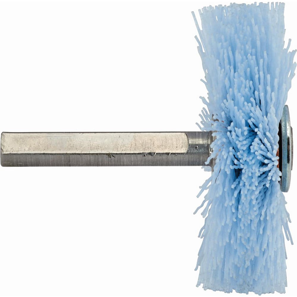 Wheel Brush: 1-1/4" Wheel Dia, 1" Face Width, 0.0280" Wire Dia,  Crimped