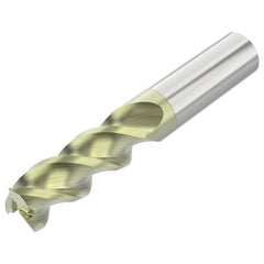 Corner Radius End Mill: 3/8" Dia, 1" LOC, 0.0200" Radius, 3 Flute, Solid Carbide