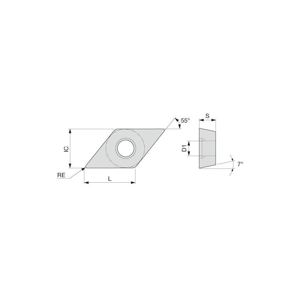 Turning Insert: DCMT21.50.5PS T6130, Carbide