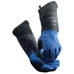 Welding Gloves: Caiman 1508, Size Large, Uncoated-Coated, Split Cowhide Leather, Pair, for MIG & Stick