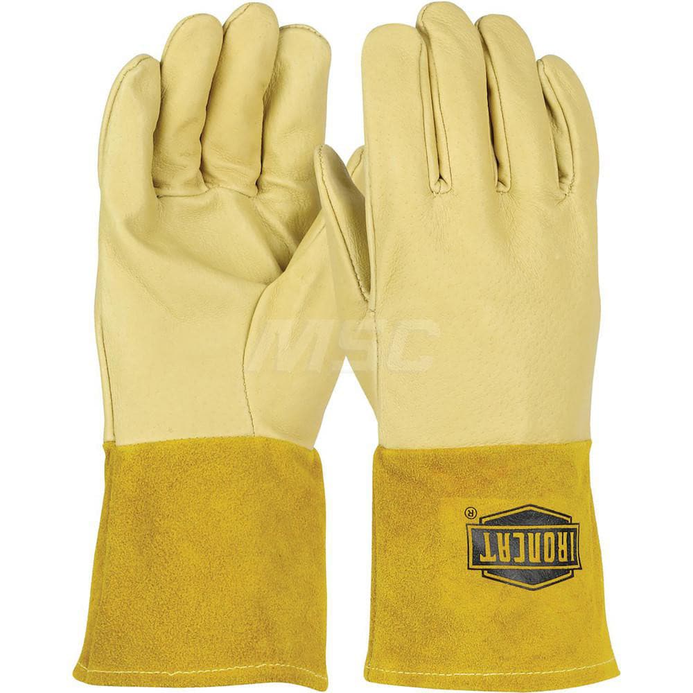 Welding Gloves: Ironcat 6021, Size X-Large, Uncoated-Coated, Grain Pigskin Leather, Pair, for MIG