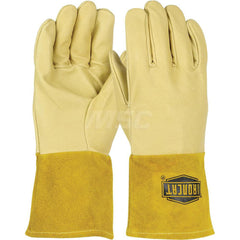 Welding Gloves: Ironcat 6021, Size Large, Uncoated-Coated, Grain Pigskin Leather, Pair, for MIG