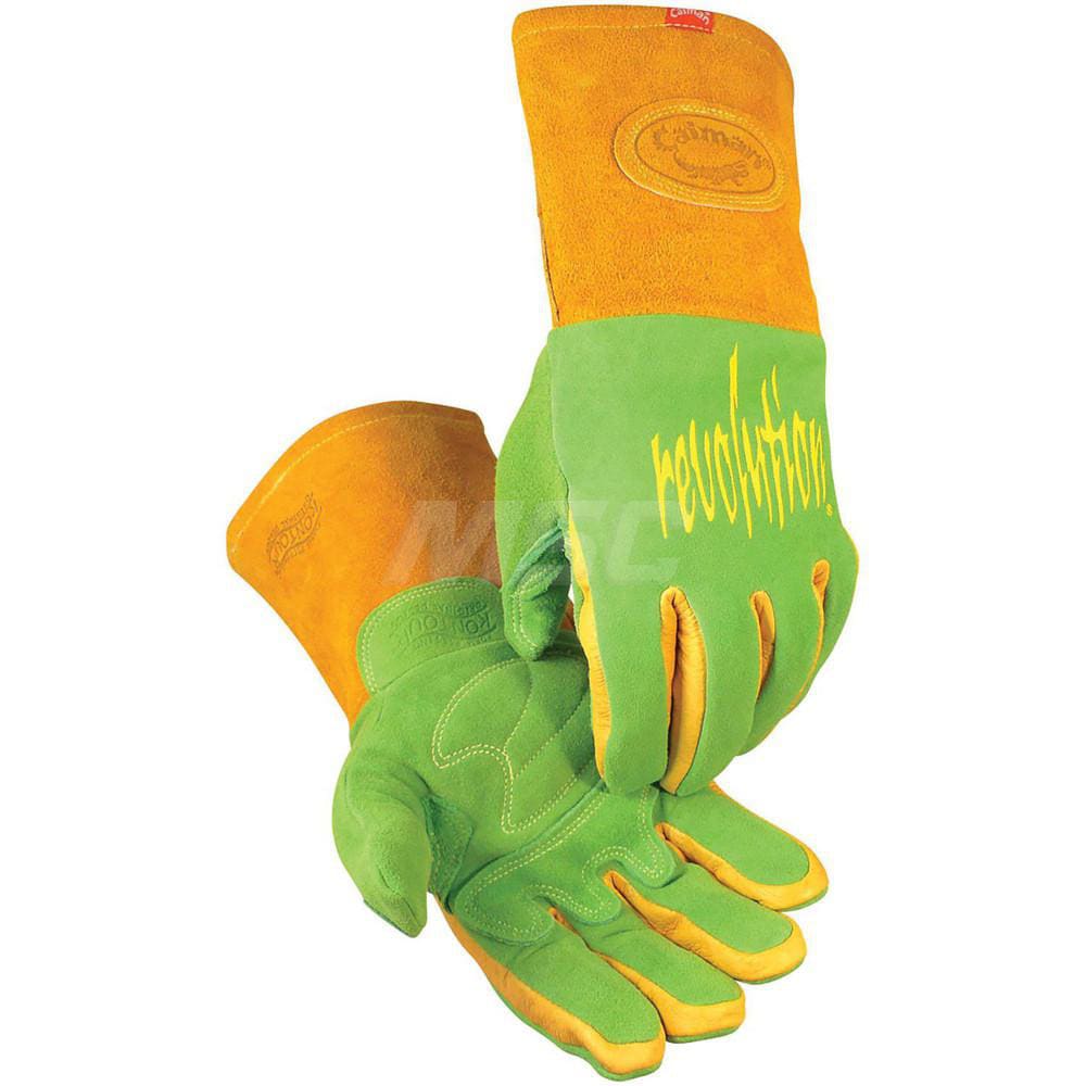 Welding Gloves: Caiman 1816, Size X-Large, Uncoated-Coated, Grain Deerskin Leather, Pair, for Stick & TIG