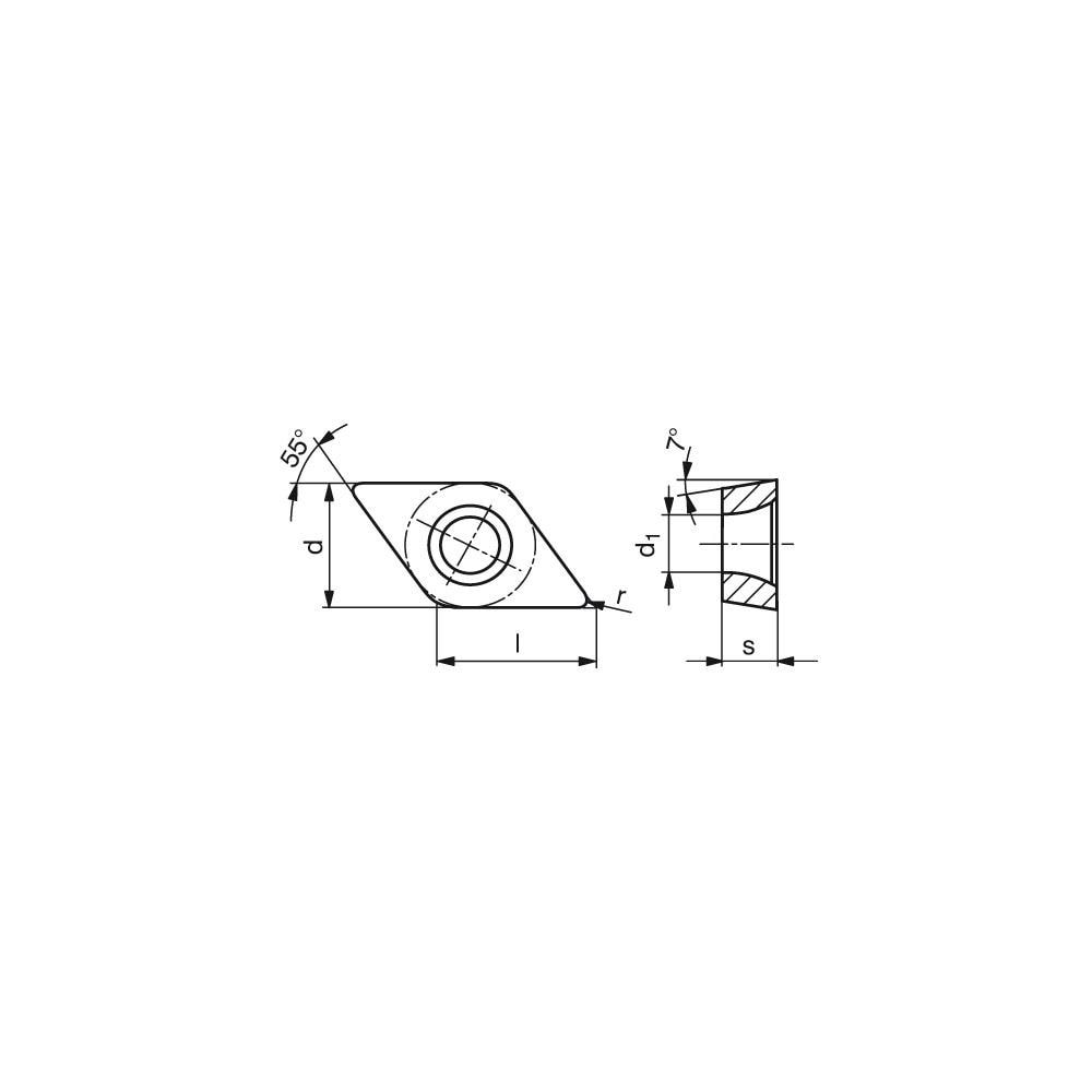 Turning Insert: DCXT3252LMR, Carbide