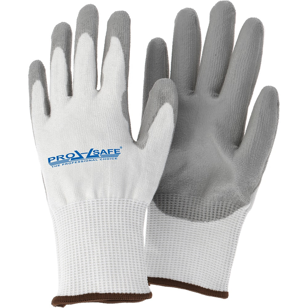 Cut-Resistant Gloves: PRO-SAFE Size Small, ANSI Cut A5, ANSI Puncture 0, Polyurethane, HPPE Blend