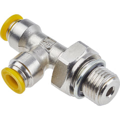 Push-to-Connect Tube x Tube x Male Fitting: Swivel Run Tee, 6.00 mm OD