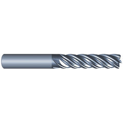 Corner Radius End Mill: 1/4" Dia, 1-1/8" LOC, 0.0300" Radius, 5 Flute, Solid Carbide