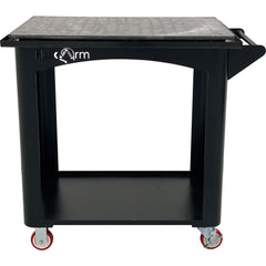 Workstation Utility Cart: 41" Long, 24" Wide, Powder Coated Steel, 1000 lb Capacity, Black