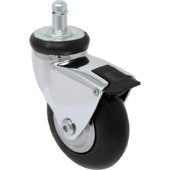 Spherical/Ball Casters; Mount: Round; Grip Ring; Wheel Type: Solid Rubber; Swivel: Yes; Wheel Material: Neoprene Rubber; Wheel Width: 1; Brake Type: Pedal; Load Capacity: 175.00; Wheel Shape: Donut; Mounting Height: 3.875; Wheel Hardness Rating: 85 Shore