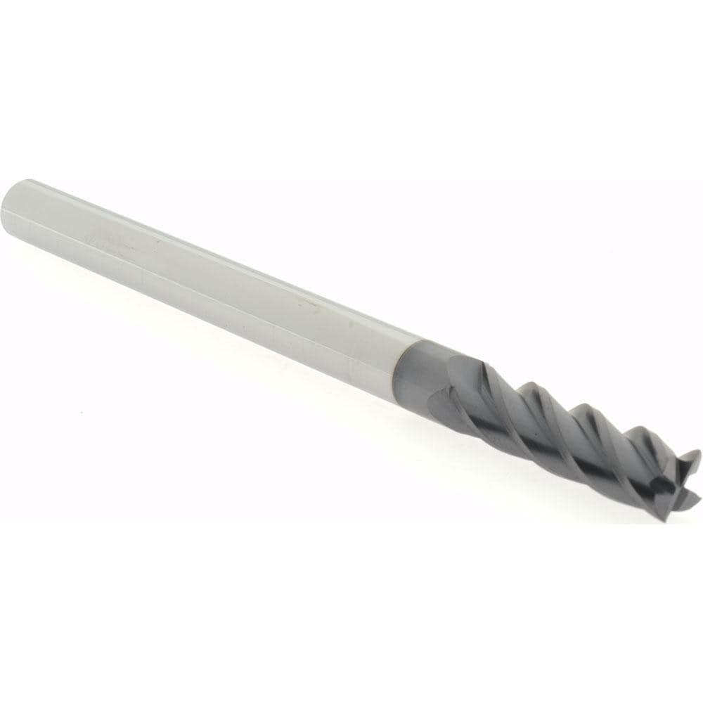 Square End Mill: 7/16" Dia, 1-1/2" LOC, 4 Flute, Solid Carbide