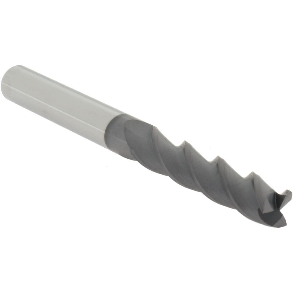 Square End Mill: 3/8" Dia, 1-3/4" LOC, 3 Flute, Solid Carbide