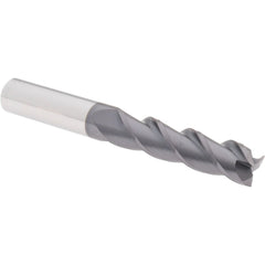 Square End Mill: 1/2" Dia, 2" LOC, 3 Flute, Solid Carbide