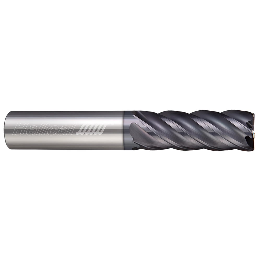 Corner Radius End Mill: 5/32" Dia, 3/16" LOC, 0.0300" Radius, 5 Flute, Solid Carbide