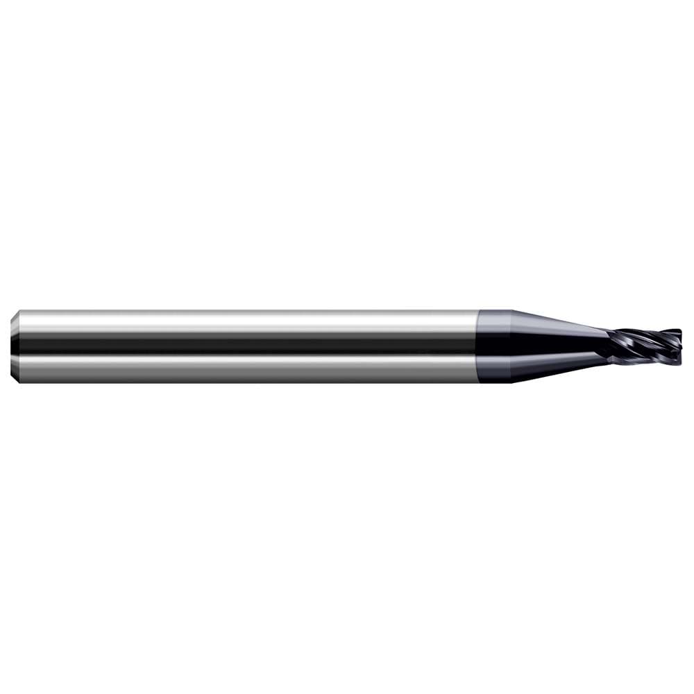 Corner Radius End Mill: 15/64" Dia, 0.355" LOC, 0.0100" Radius, 4 Flute, Solid Carbide