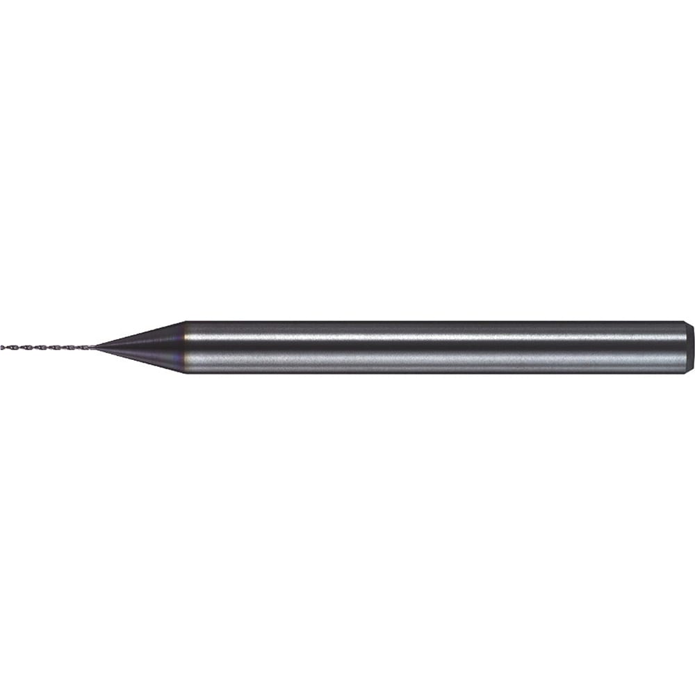 Micro Drill Bit: 0.0154" Dia, 130 deg, Solid Carbide