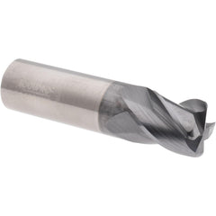 Corner Radius End Mill: 3/4" Dia, 7/8" LOC, 38 deg Helix, Corner Radius End, Centercutting Series HS