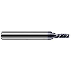 Corner Radius End Mill: 1/4" Dia, 3/8" LOC, 0.0300" Radius, 5 Flute, Solid Carbide