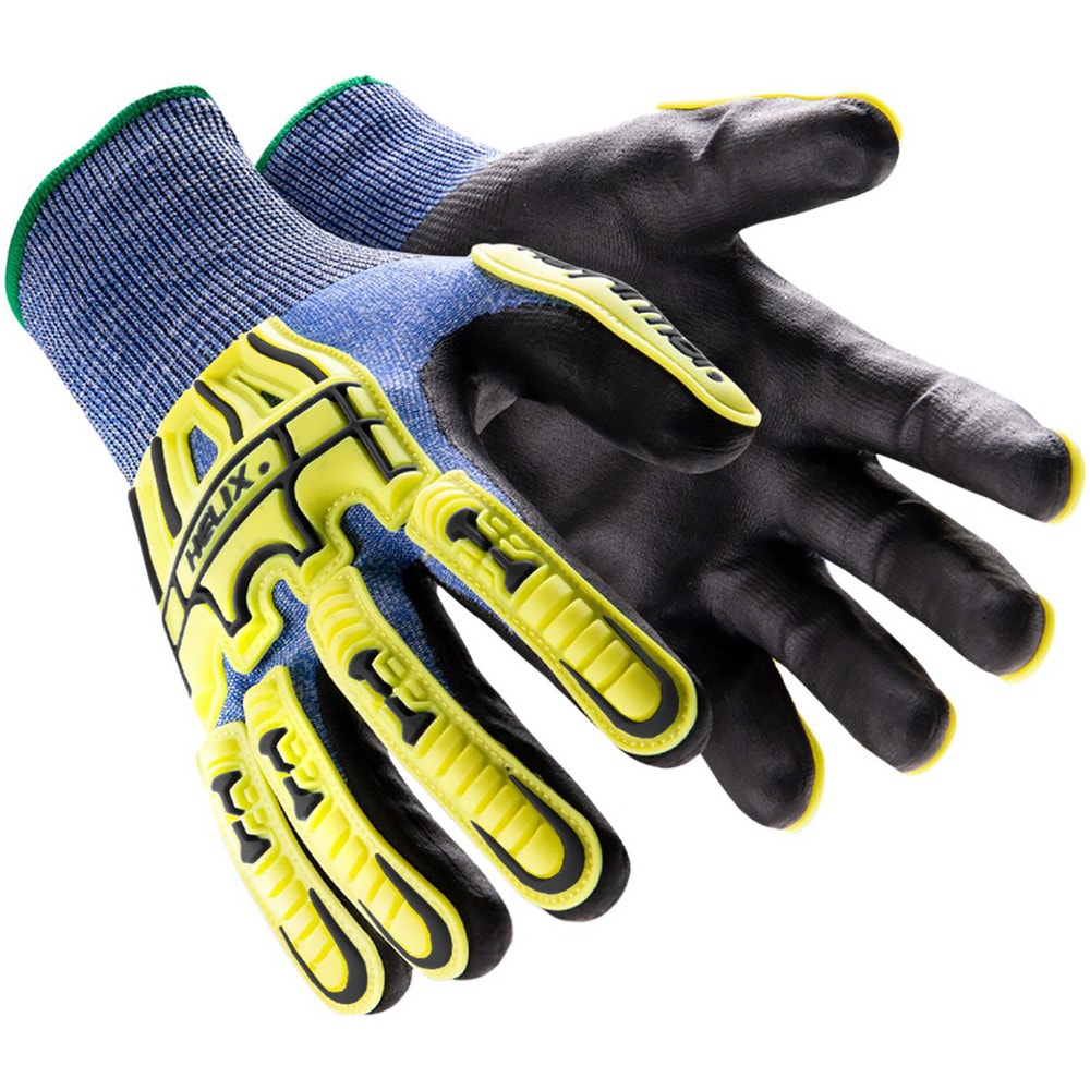 Cut, Puncture & Abrasion-Resistant Gloves: Helix Helix, Size Medium, ANSI Cut A4, ANSI Puncture 2, Nitrile, HPPE Blend