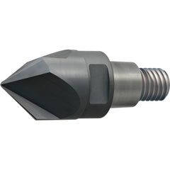 Corner Radius & Corner Chamfer End Mill Heads; Mill Diameter (mm): 19.05; Mill Diameter (Inch): 3/4; Chamfer Width (mm): 8.760; Chamfer Width (Decimal Inch): 0.345; Chamfer Angle: 55.000; Length of Cut (mm): 8.7600; Number Of Flutes: 3