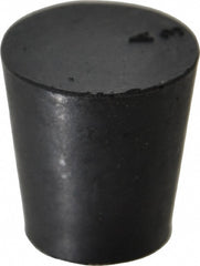 45/64" Small End, 15/16" Large End Diam, Size 3, Tapered Rubber Stopper