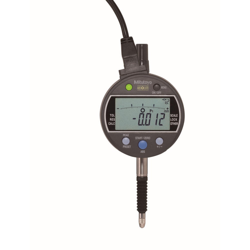 LCD Electronic Drop Indicator: 1/2" Max, Flat Back