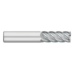 Square End Mill: 1/4" Dia, 3/4" LOC, 5 Flute, Solid Carbide