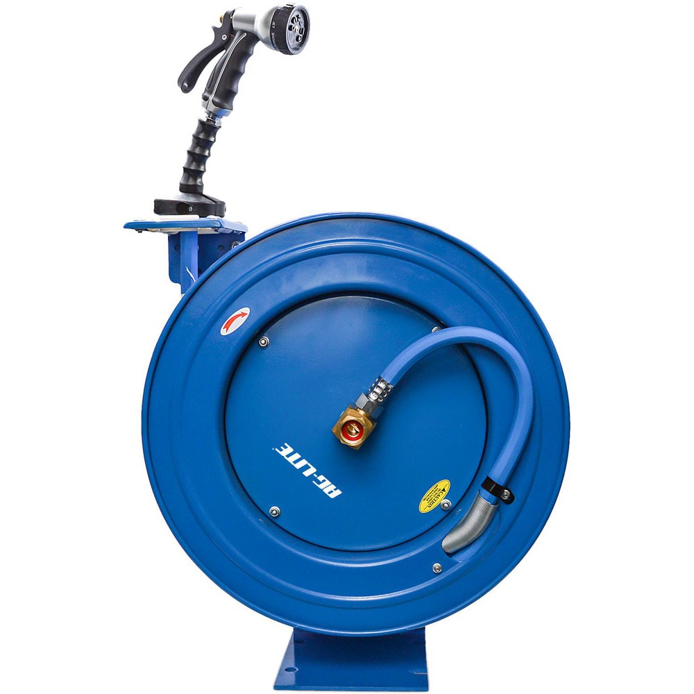 BluBird Ag-Lite Auto-Retractable Water Hose Reel with 3/4" x 50' Premium Rubber Water Hose